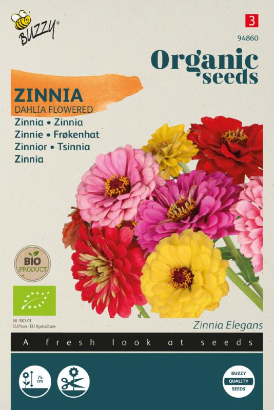 Zinnie Gefüllte Dahlienmischung Saatgutmischung BIO